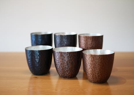 Y-craftmanship Cup 蒼翠（そうすい）色-大_銅：槌目