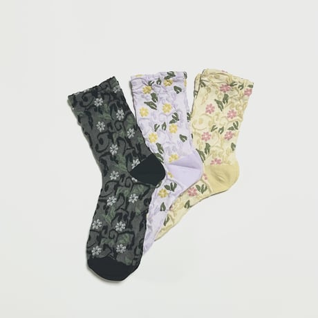 #s006  vintage flower socks
