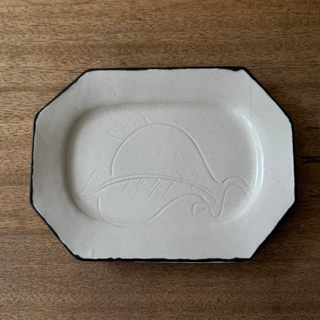 宮内太志　  すみ切り長方皿 M1B（約21.5×16cm)