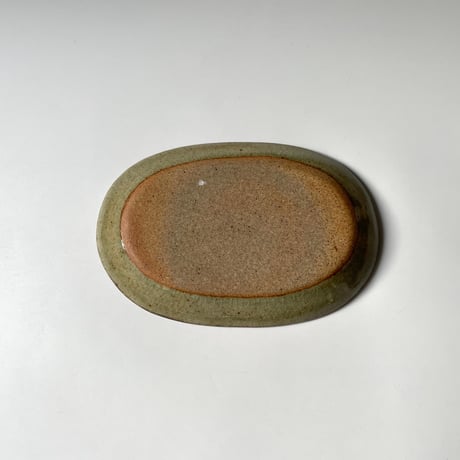 やきもの山上　楕円皿 縁呉須（小）B