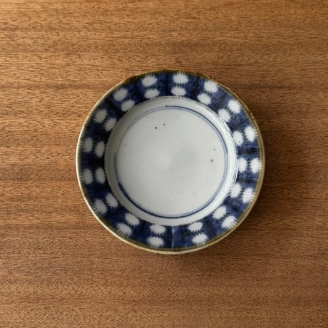 砥部焼 中田窯　5寸リム皿 N1A (直径約16cm)