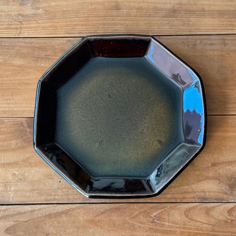 村澤陶苑　飴釉重掛プレート皿 B  (直径約20cm)