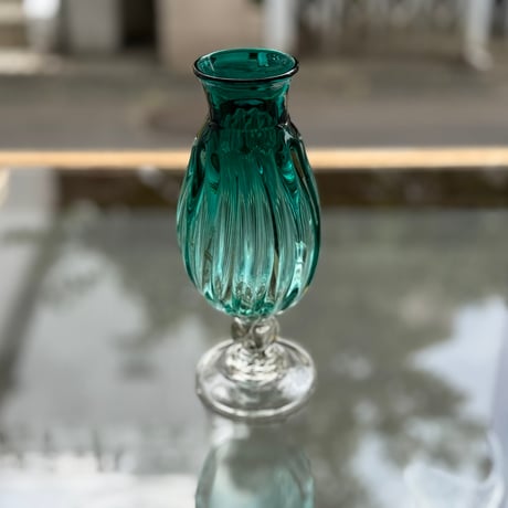 吹工房 村上恭一　色モール花器（浅葱） M97