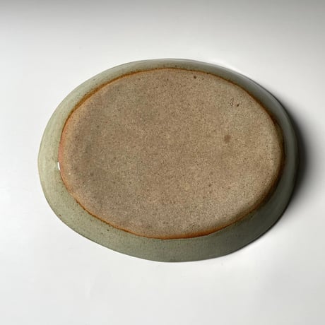 やきもの山上　楕円皿 縁呉須（大）