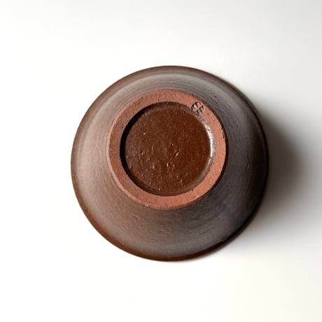 三名窯 松形恭知　黄釉櫛目５寸鉢 B