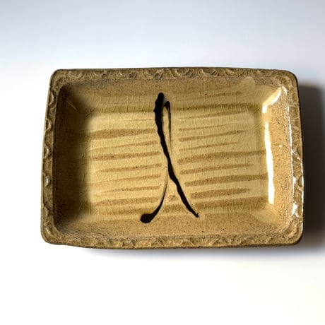 柳瀬俊一郎　押し文角皿 E (約21.5×15.5cm)