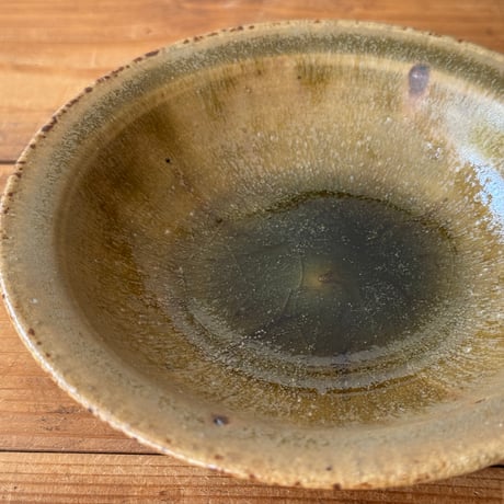 村澤陶苑　飴釉重掛皿  A (直径約15cm)