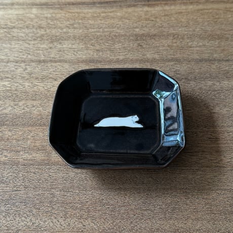 イロリ工房　隅切角皿 イ3A（約12×11cm)