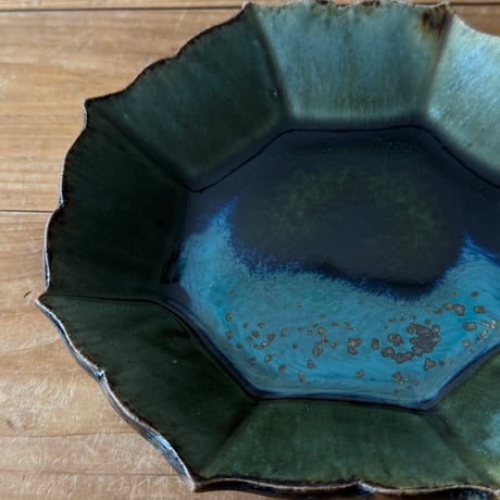 村澤陶苑 村澤享　稜花八角皿 9B (直径約18cm)