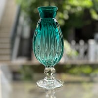 吹工房 村上恭一　色モール花器（浅葱） M97