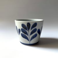 陶房遊　蕎麦猪口（大） ブルーリーフ B