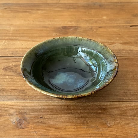 村澤陶苑　青銅釉小鉢 緑 B (直径約13cm)