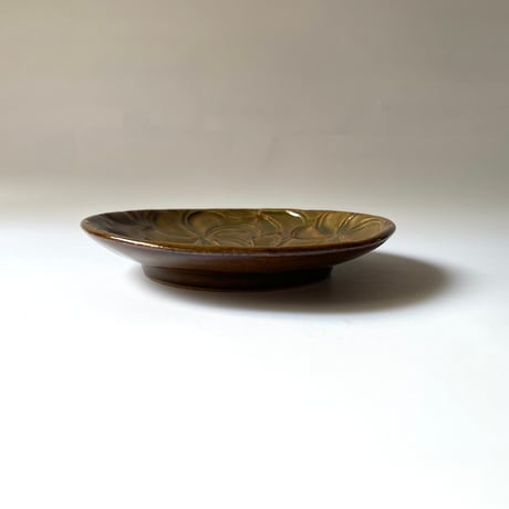 笠原良子　５寸飴釉花文皿 C