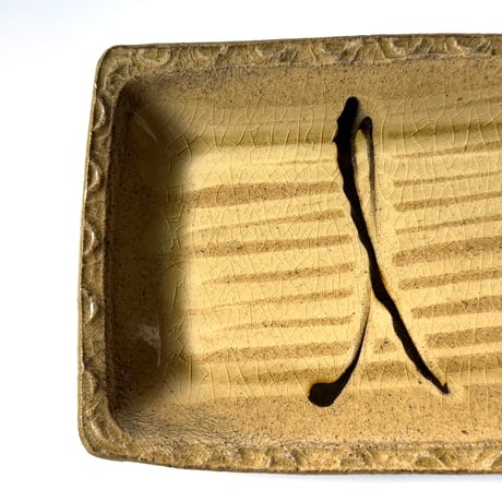 柳瀬俊一郎　押し文角皿 E (約21.5×15.5cm)