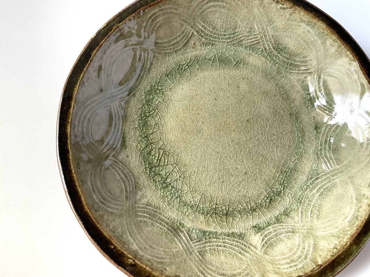 森山窯　七寸皿　7寸皿　押文　押紋　深皿 森山窯 七寸皿 7寸皿 押文 押紋 深皿 森山窯