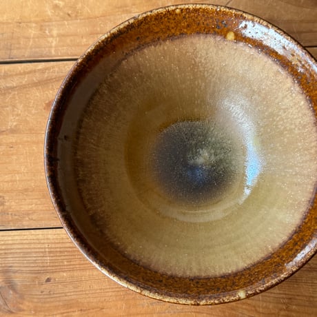 村澤陶苑　飴釉重掛鉢 F (直径約14.5cm)