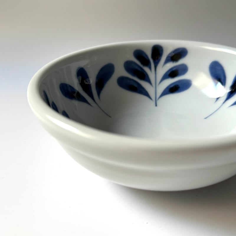 陶房遊 4.5寸玉縁鉢 ブルーリーフ C | kogeiseikatsu.shop
