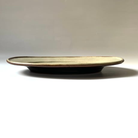 笠原良子　地釉楕円皿（中）A