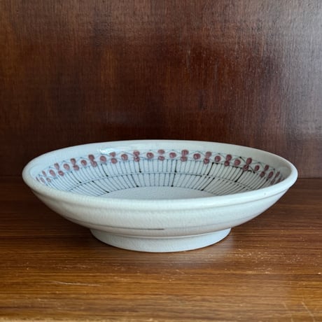 陶彩窯　６寸深皿 古砥部花垣文  と10A（直径約18cm）