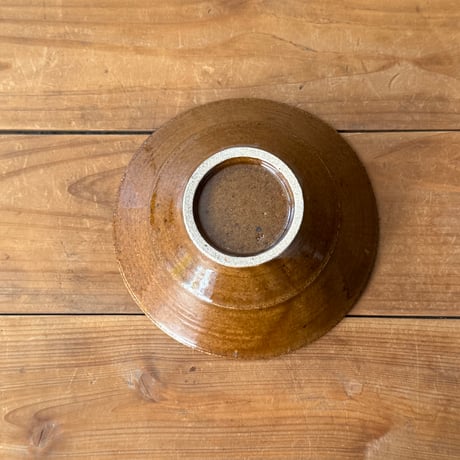 村澤陶苑　飴釉重掛鉢 F (直径約14.5cm)