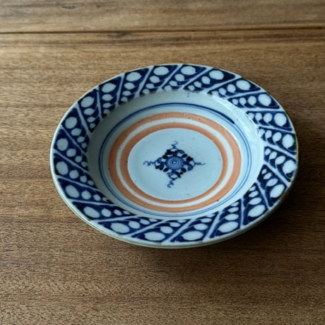 砥部焼 中田窯　6寸リム皿 N3A (直径約19cm)