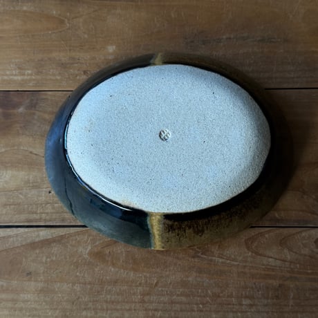 三名窯 松形恭知　楕円鉢 7E (約18.5×14.5cm)