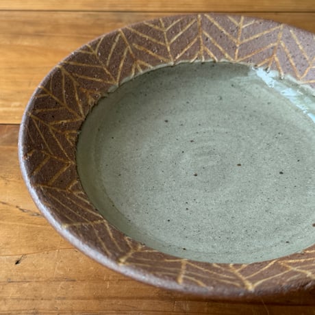 工房コキュ　５寸皿 (直径約15.5cm) 象嵌 A