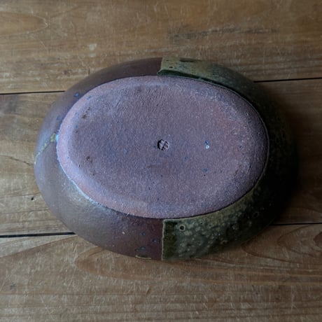 三名窯 松形恭知　楕円鉢 7L (約18.5×14.5cm)※L