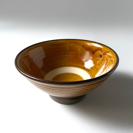 小鹿田焼 坂本浩二窯 坂本拓磨　４寸飯碗 飴・千段巻き L