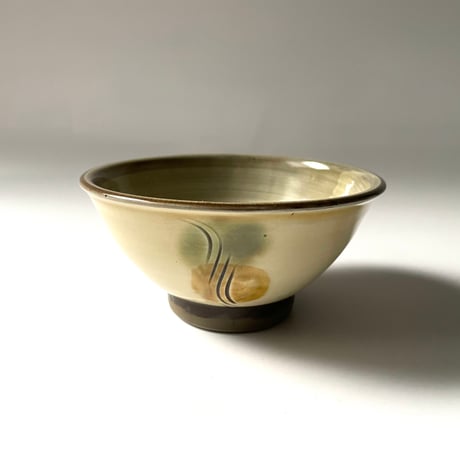 小鹿田焼 黒木昌伸窯　４寸飯碗　二彩　I