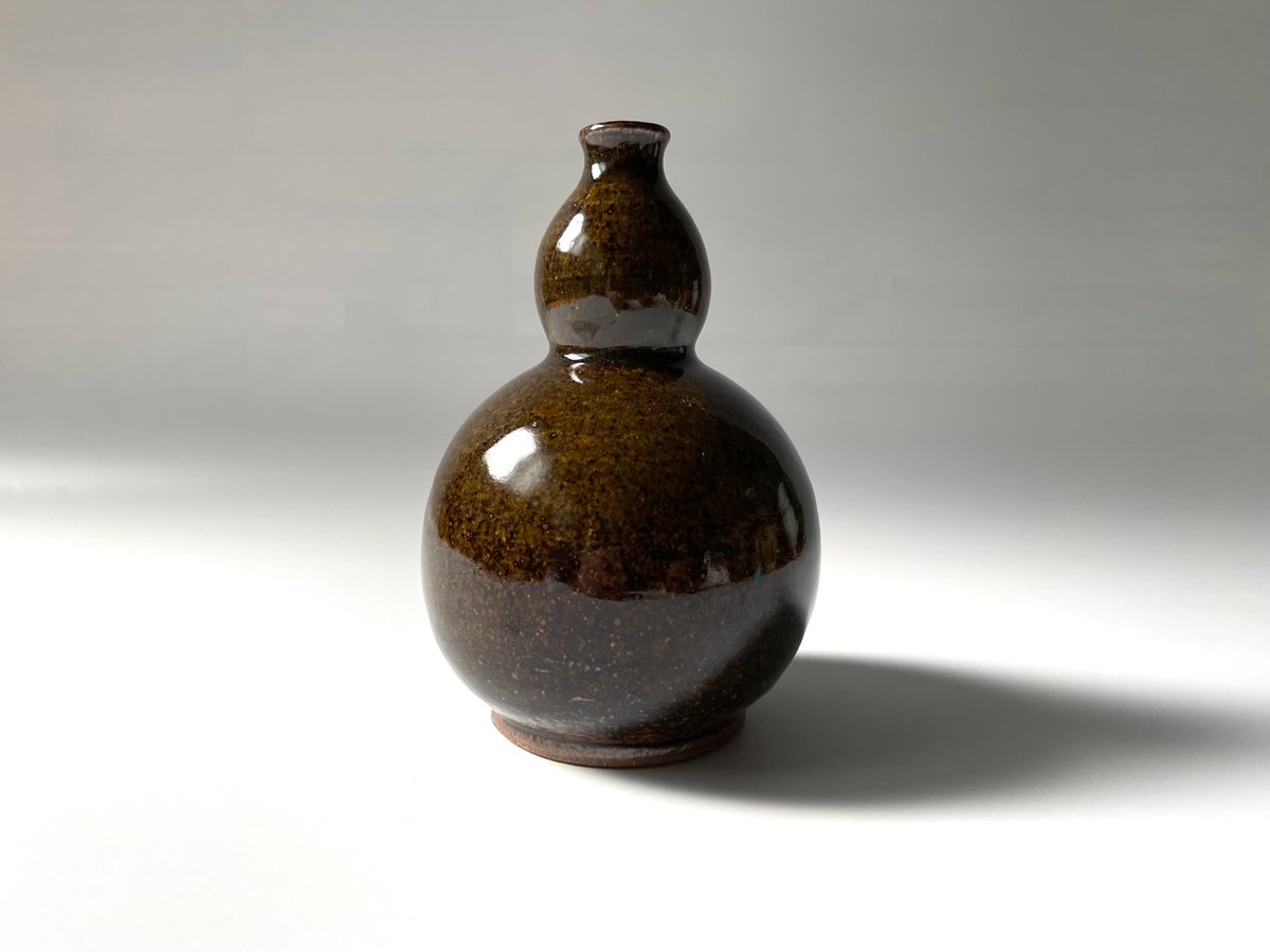 NO384 古相馬焼　上野目焼き　鉄釉徳利　時代物 NO384 古相馬焼 上野目焼き 鉄釉徳利 時代物