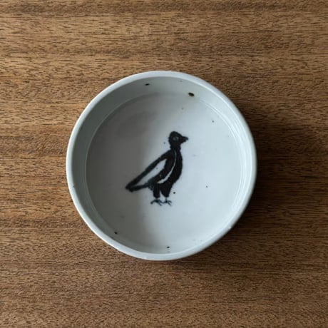 皐月窯　切立鉢 印判鳥 さ15B（直径約10cm)