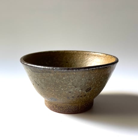 三名窯 松形恭知　糠釉鉄打飯盌 G