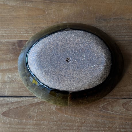 三名窯 松形恭知　楕円鉢 7F (約18.5×14.5cm)