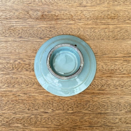 皐月窯　3.5寸高台皿 菊唐草 さ14C（直径約11cm)
