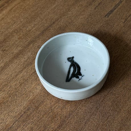 皐月窯　切立鉢 印判鳥 さ15A（直径約10cm)
