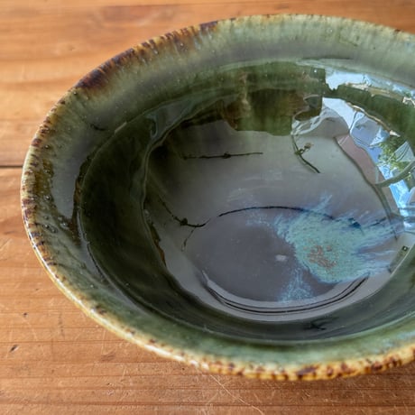 村澤陶苑　青銅釉小鉢 緑 A (直径約13cm)