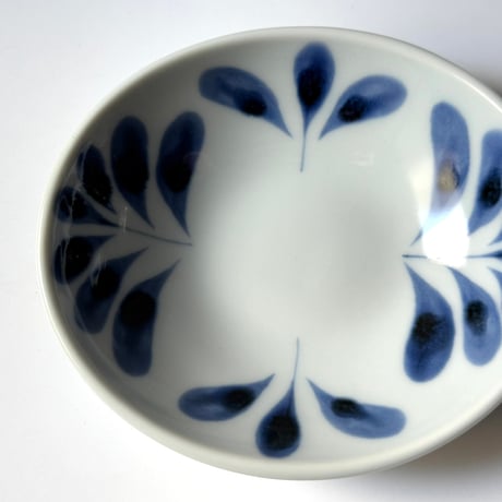 陶房遊　ミニボウル ブルーリーフ A