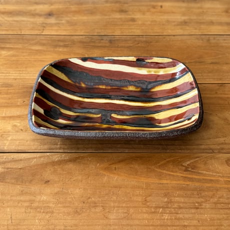 紀窯　中川紀夫　長方鉢(小）（約16.5×12.5cm) C