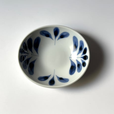 陶房遊　ミニボウル ブルーリーフ A