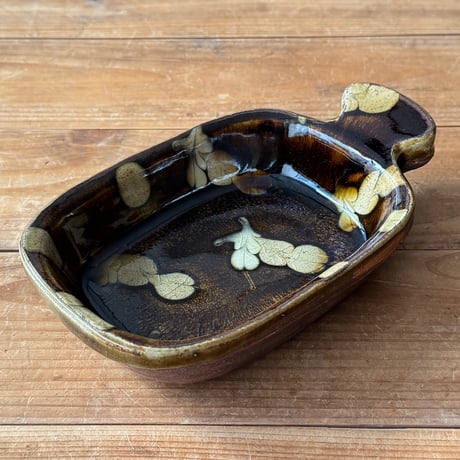 柳瀬俊一郎　片耳グラタン皿 双葉 22J1（約17×12.5cm)