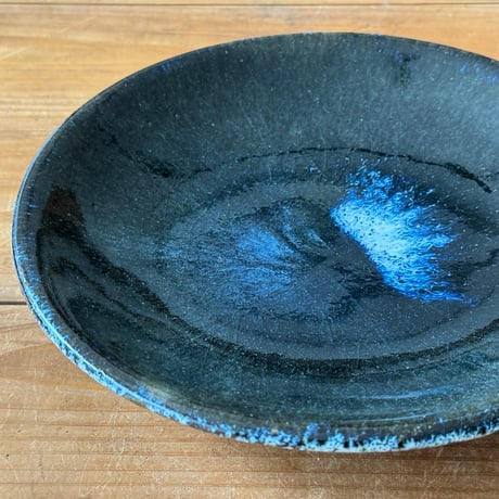 村澤陶苑　灰釉重掛皿 (直径約21cm)