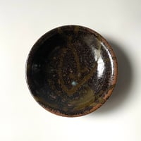 野はら屋 佐々木かおり　５寸皿 くるくる 黒釉 蛇の目無し O