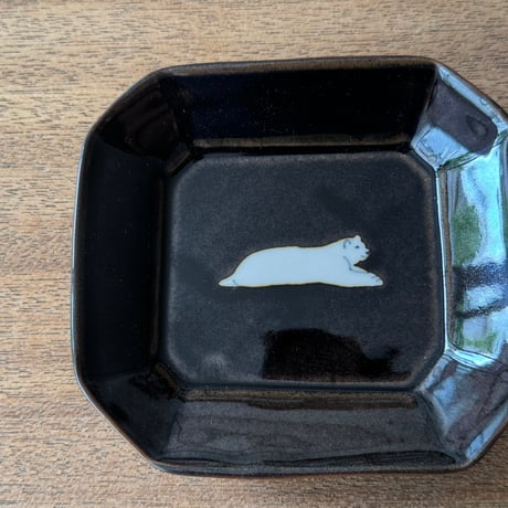 イロリ工房　隅切角皿 イ3A（約12×11cm)