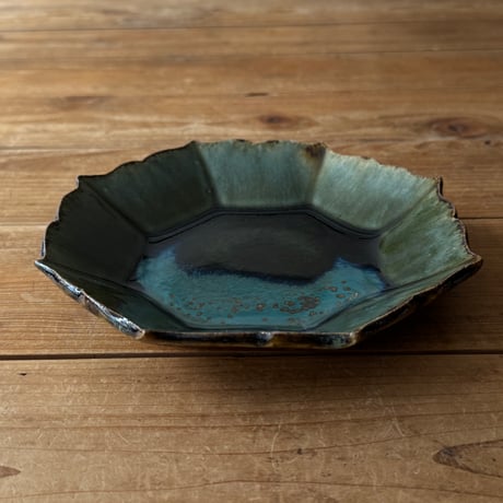 村澤陶苑 村澤享　稜花八角皿 9B (直径約18cm)