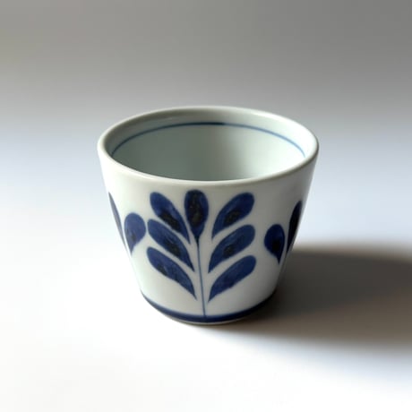 陶房遊　蕎麦猪口（大） ブルーリーフ B