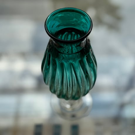 吹工房 村上恭一　色モール花器（浅葱） M97