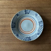 砥部焼 中田窯　6寸リム皿 N3B (直径約19cm)