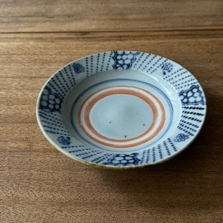砥部焼 中田窯　6寸リム皿 N3B (直径約19cm)