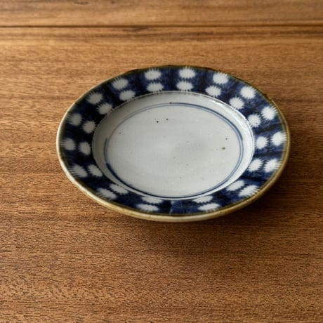 砥部焼 中田窯　5寸リム皿 N1A (直径約16cm)